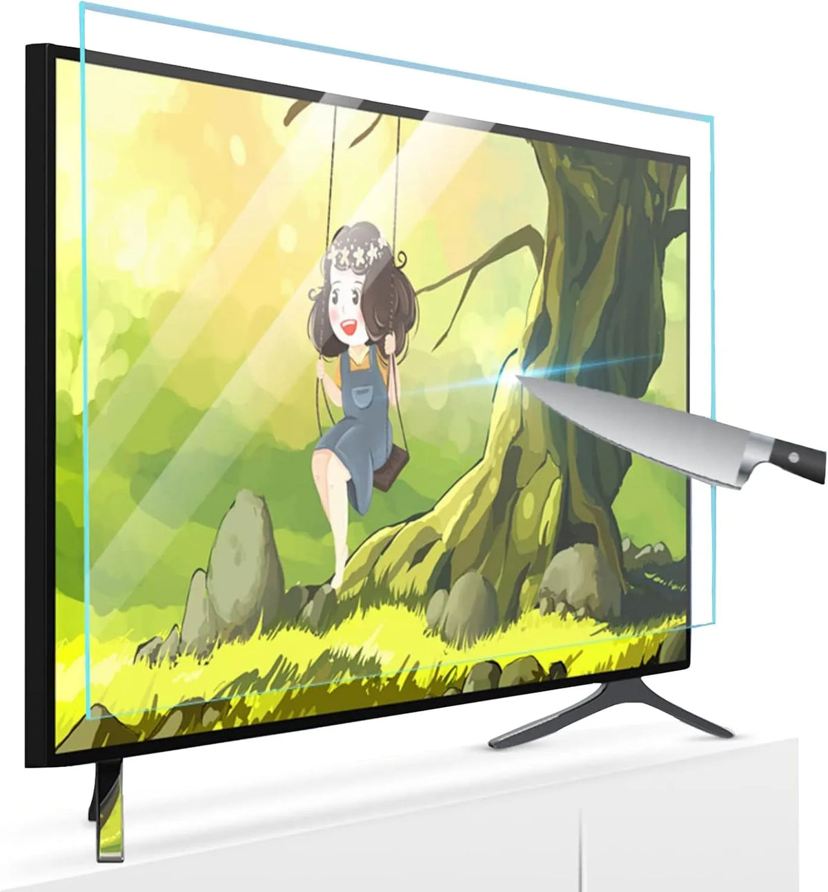 KELUNIS, Ochranné prvky obrazovky TV, Anti- modrá světelná ochrana displeje pro 75- 85 palcové televizní filtry s, Černá, 82inch, 1831x1049mm