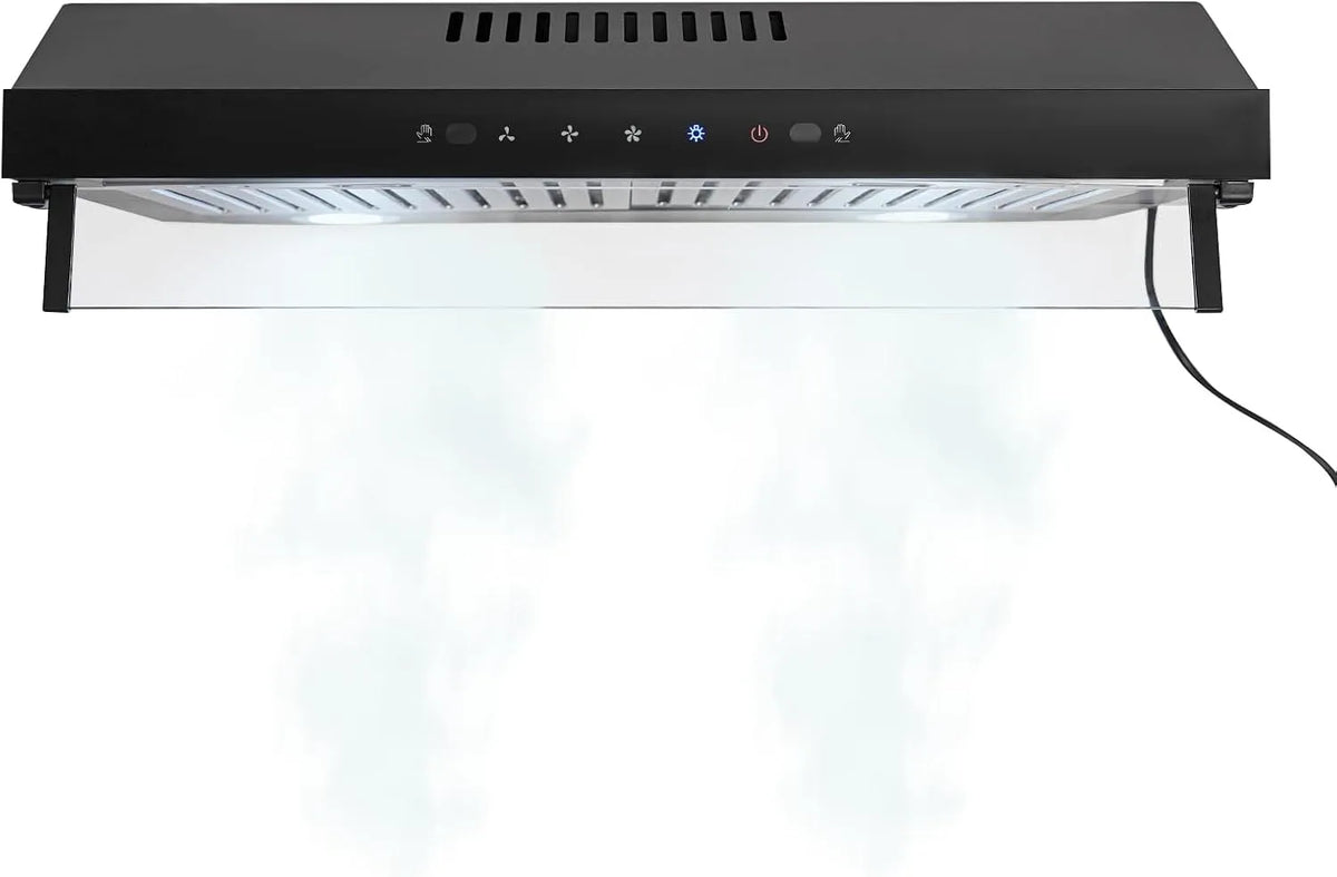 DHQCQL 1.5m 6500K, Nástěnné digestoře, 55dB Výtažek z paliva, kapota 60 cm široká s 3 uličkami, 55 dB, 1, 5m délka, Černá / stříbrná, 60 cm