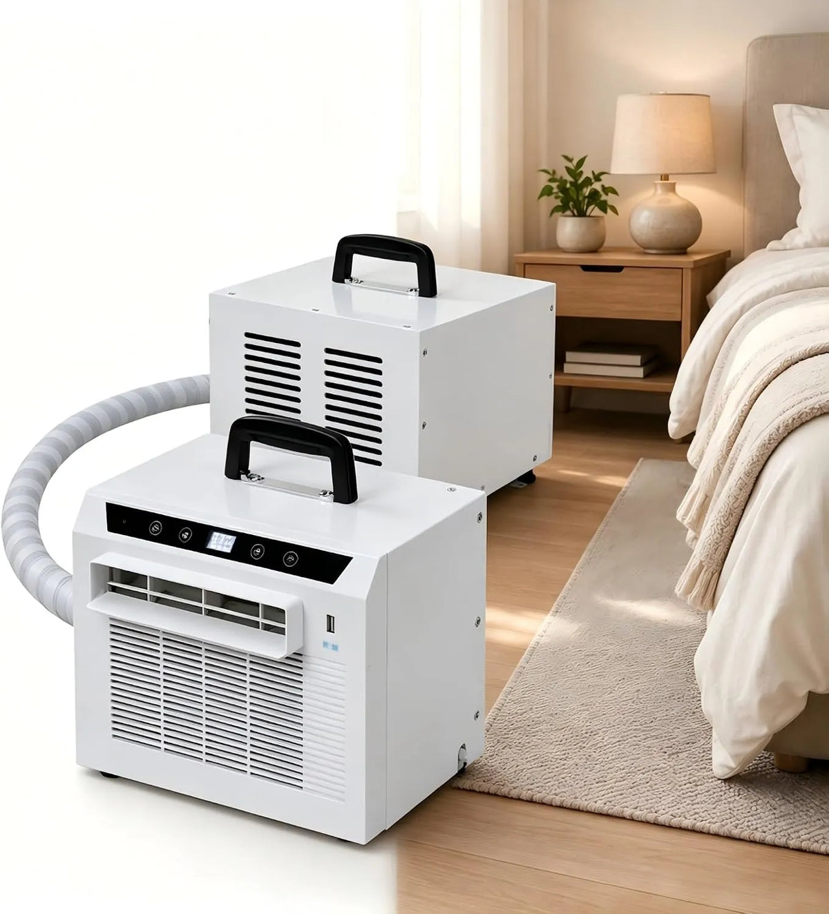 VZXATYOP, Splitové klimatizace, Tichý přenosný AC 3000 BTU, Split System pro kempování, Černá, 3000 BTU, 110 V, 220 V, 360 W