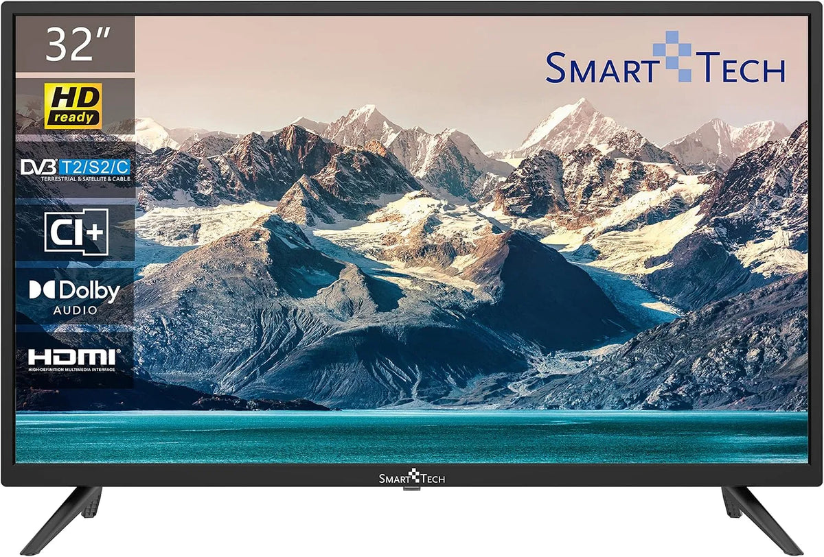 Smart Tech DVB-C SMT32N30HC1L1B1, Televizory, /-S2/-T2 80cm (32 palců) LED TV (HD, Triple Tuner ( / -S2 / -T2), 60 HZ, HDMI, Černá, 1L, 80cm