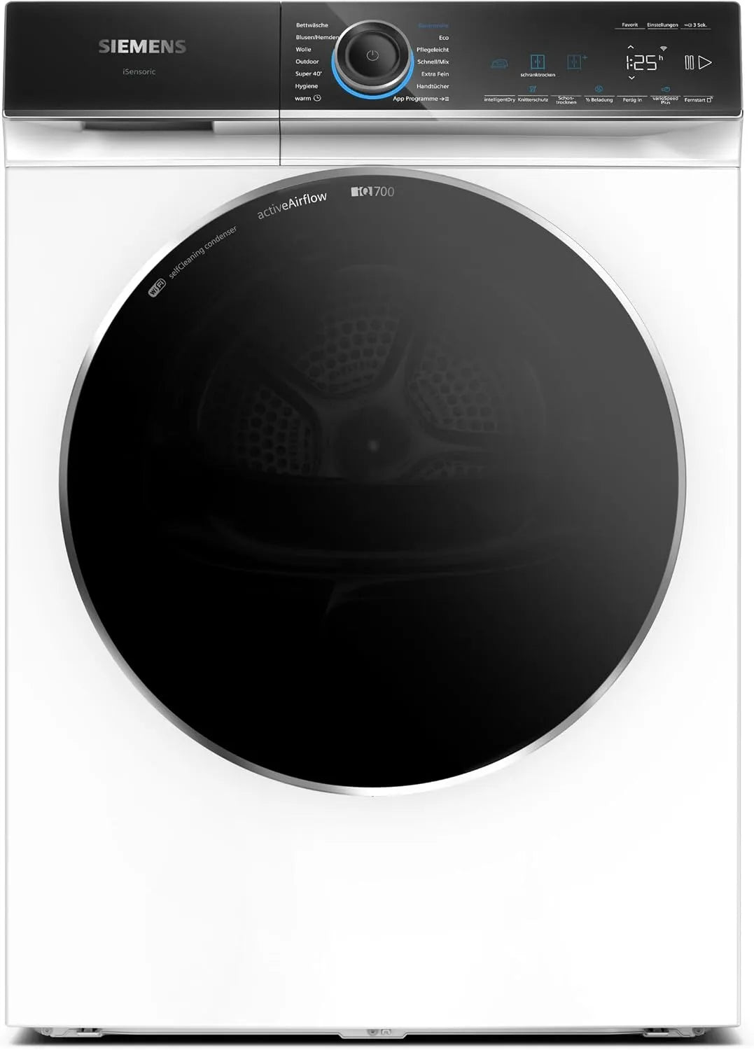 Siemens iQ700 WR47B2C40, Sušičky s tepelným čerpadlem, Smarter tepelná čerpadla sušička 9 kg samočištění, Černá, 9 kg, 2 × 59, 8 × 62, 7 cm
