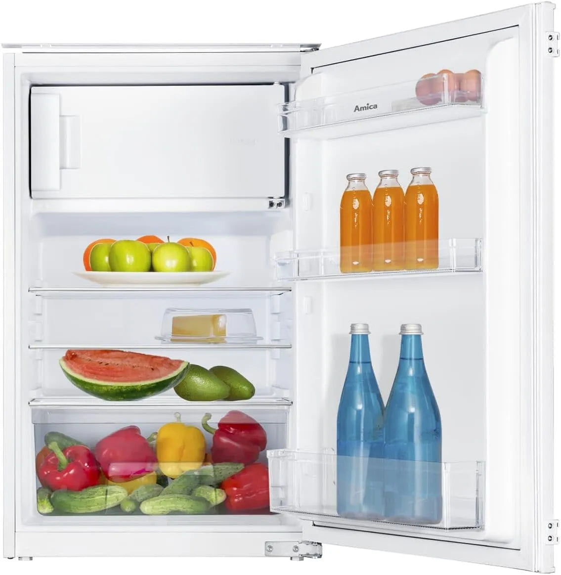 Amica, Kombinované chladničky s mrazákem, 1x54x54 built- in lednice 116 L 87 L x 54 x 54 cm EKSS 361 915, Bílá, 1x54x54, 116 L, 87 L