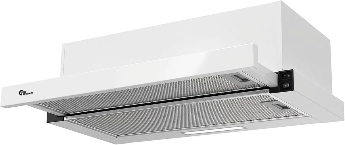 THERMEX, Nástěnné digestoře, York IV - dolet kapuce 60 cm, rozpínatelná, bílá, 60 cm, 600 mm, 98 l, 61 dB