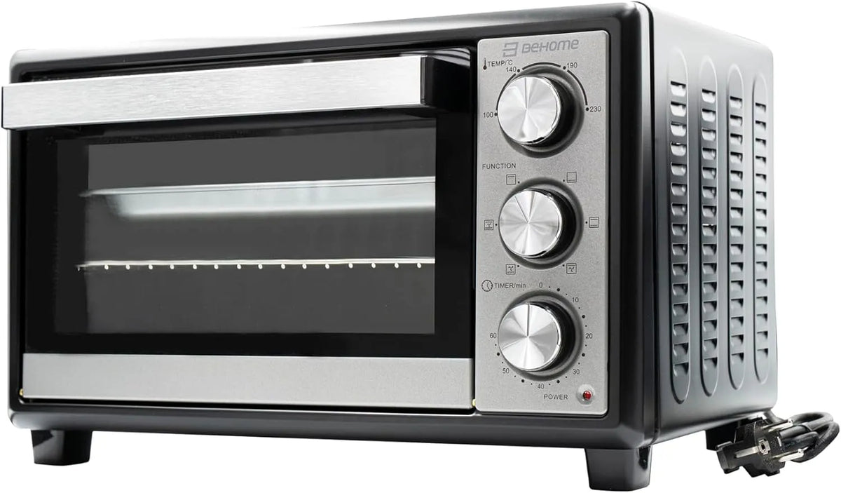 BEHOME, Mini trouby, Elektrická trouba s cirkulujícím vzduchem, malá, 20 l, teplota do 230 °, časovač, Průhledná, 1 g, 46 x 33, 5 x 29