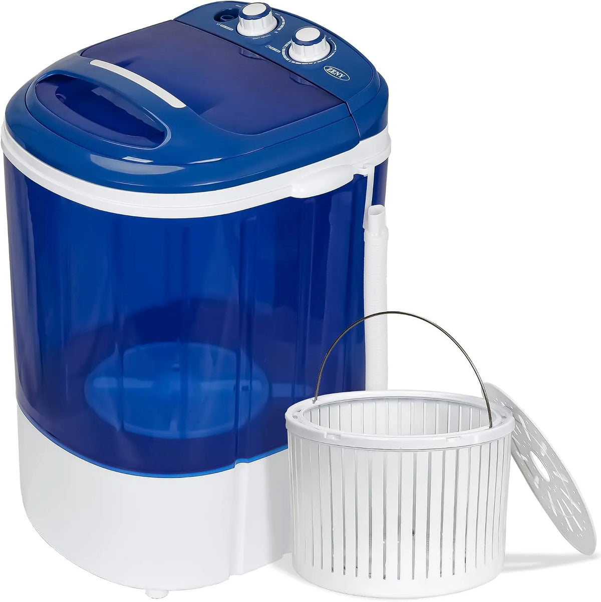ZENY, Přenosné pračky, Přenosná mini pračka, 8 librová pračka, poloautomatická, Bílá, 8 l, 2.3kg, 12 kg, 2 l