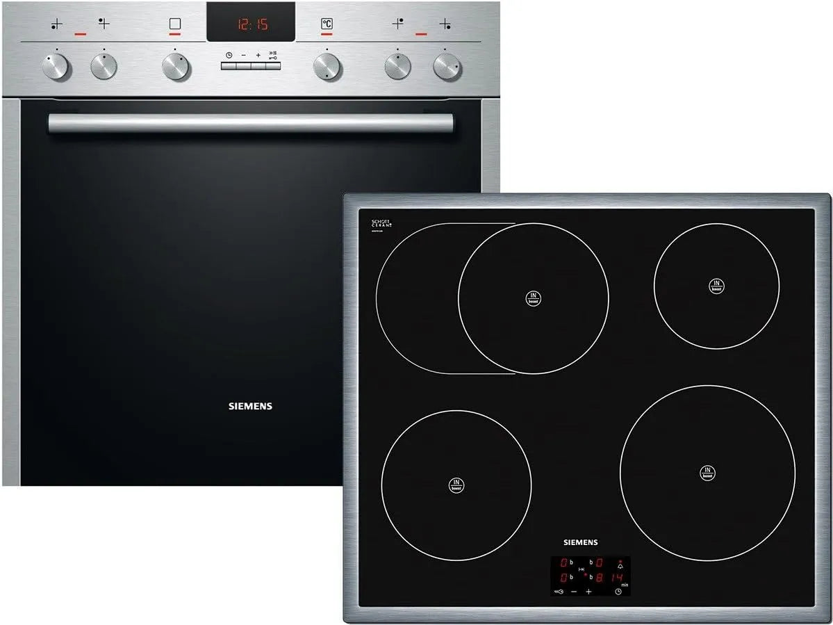Siemens 3D-Hei EQ641EI02T, Sety sporáku a trouby, Stove- Kochfeld kombinace / A / 65 l / Optimální pečení výsledky až na 3 pečení, Stříbrná, 65 l