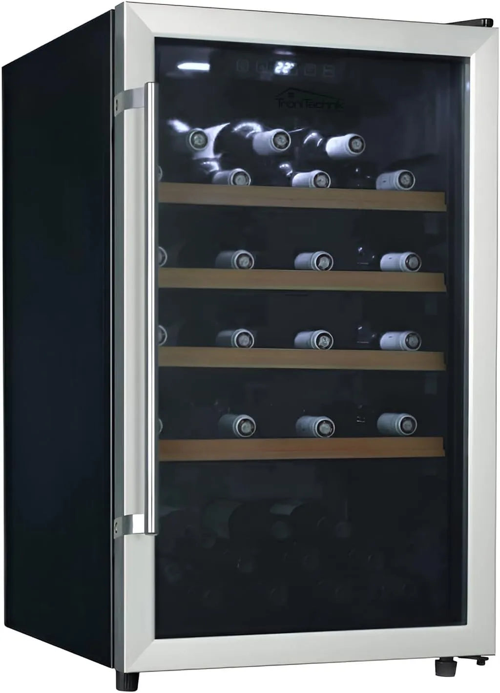 Tronitechnik, Minichladničky, ® Lednička na víno, lednička na nápoje, minibar, minilednička klid, 126 litrů, 63, Stříbrná, 126 l, 63 l