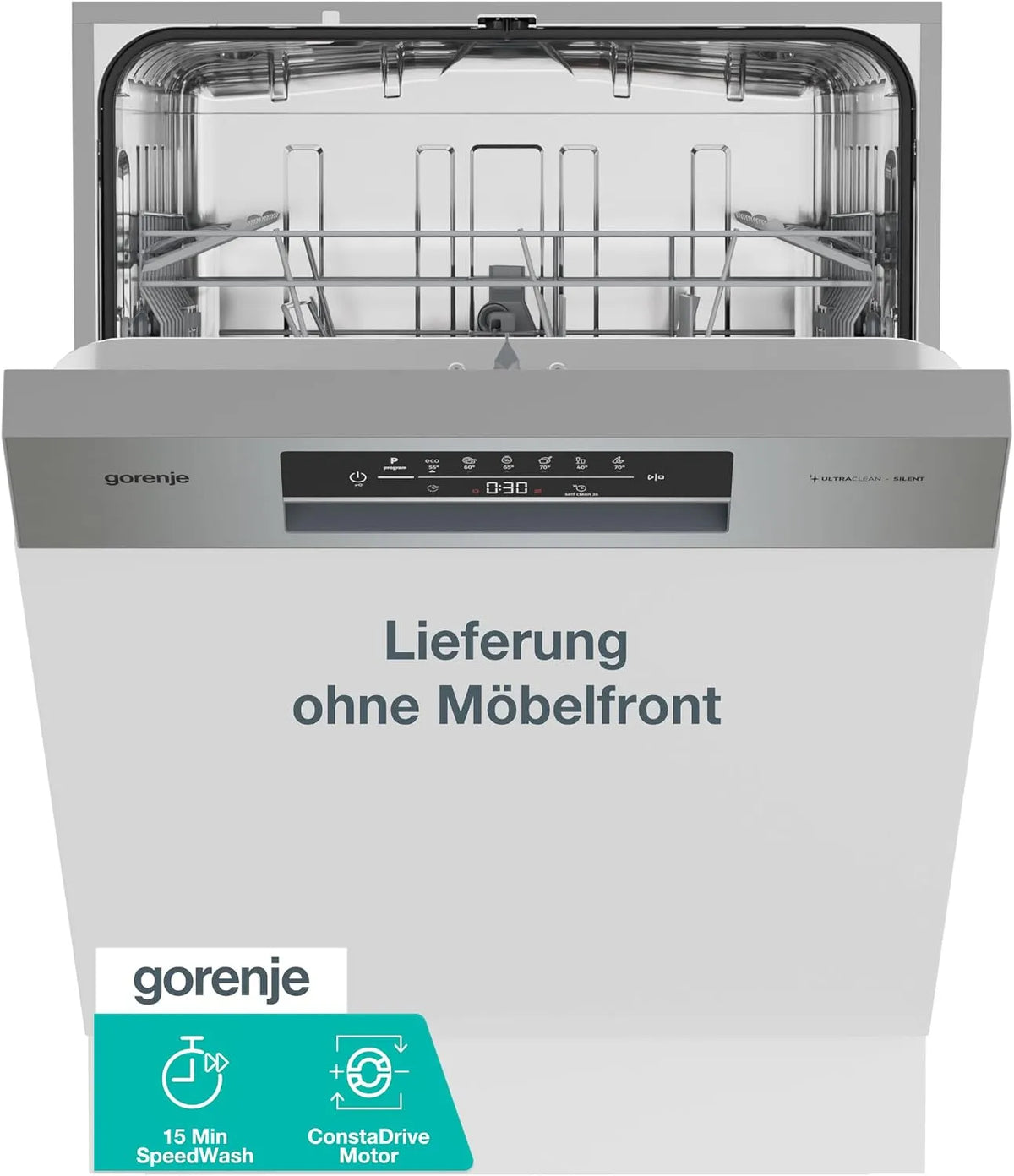 Gorenje GI642D90X, Myčky nádobí, 60 cm, Built- in myčka nádobí / Semi- integrovaný / 60 šířka / 14 šité stropy / 6, Stříbrná