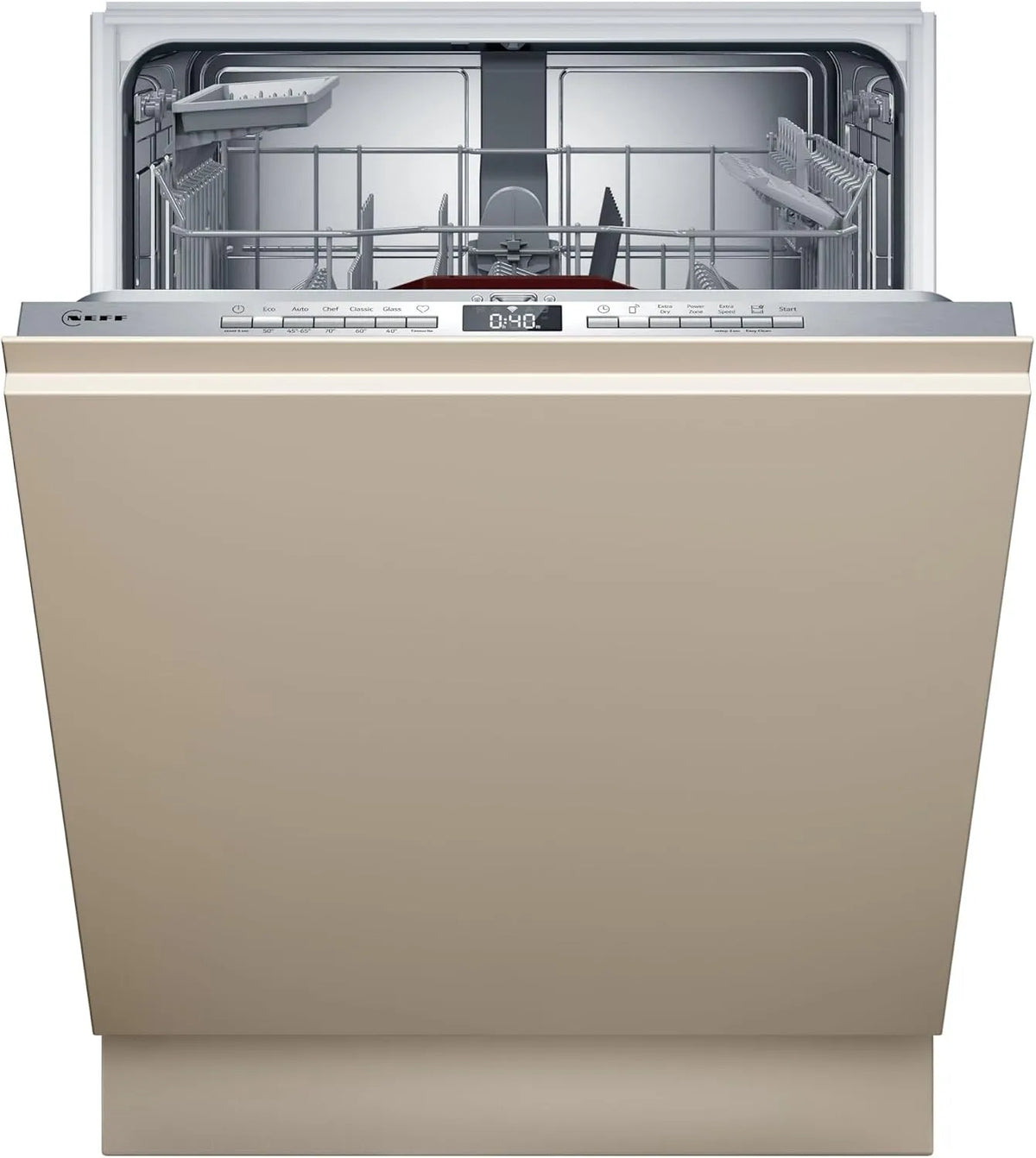Neff S155EBX16E, Myčky nádobí, 60 cm, N 50, Myčka na nádobí Smarter plně integrovaná, 42 dB, Made in Germany, 13, Stříbrná