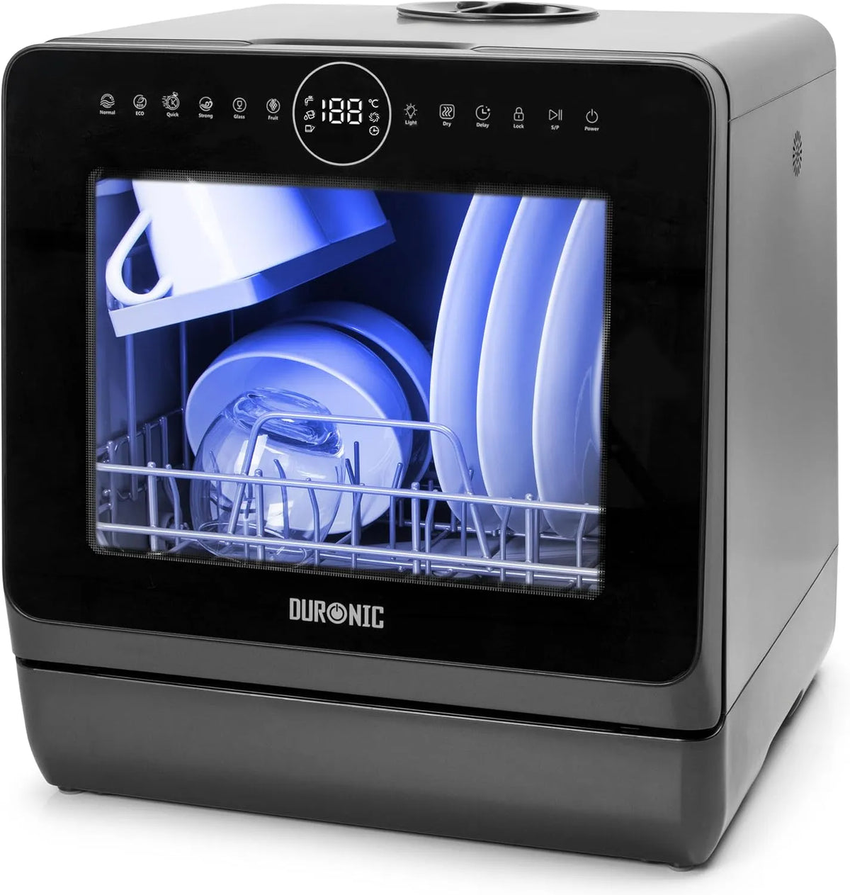 Duronic, Stolní myčky nádobí, DW5 BK myčka nádobí, mini myčka pro až 4 osoby, Bílá, 950W, 5 l, 428x125x458mm, 1W