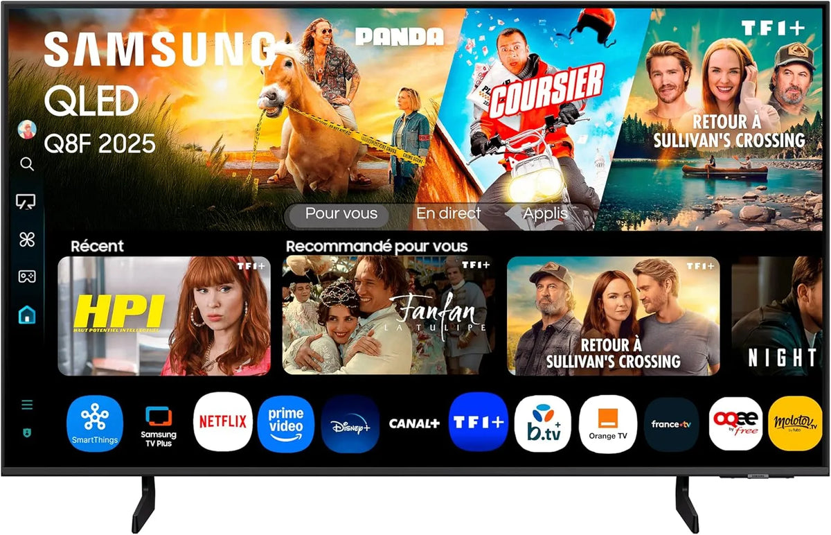 Samsung, Televizory, TV 43 palců QLED Q8F 4K Smart TV s AI- Vision, barevný objem s Quantum Dot, Černá, QLED, 4K