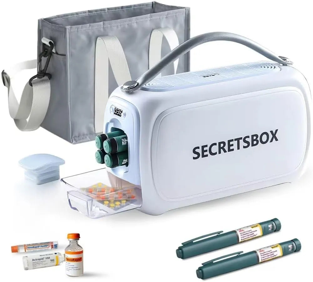 Home Care Wholesale, Uchovávejte a přepravujte, Inzulinová chladicí box Elektrická, Přenosná medicína Lednička 2- 8 ° C, Bílá, 1, 4 kg, 24 x 9