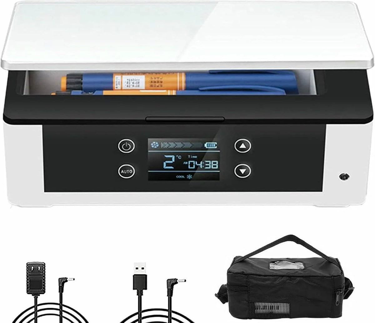 OJHVTCXD, Minichladničky, Inzulínová chladnička, minichladič, velká kapacita, přenosná lednička, inzulín, Bílá, 30 dB