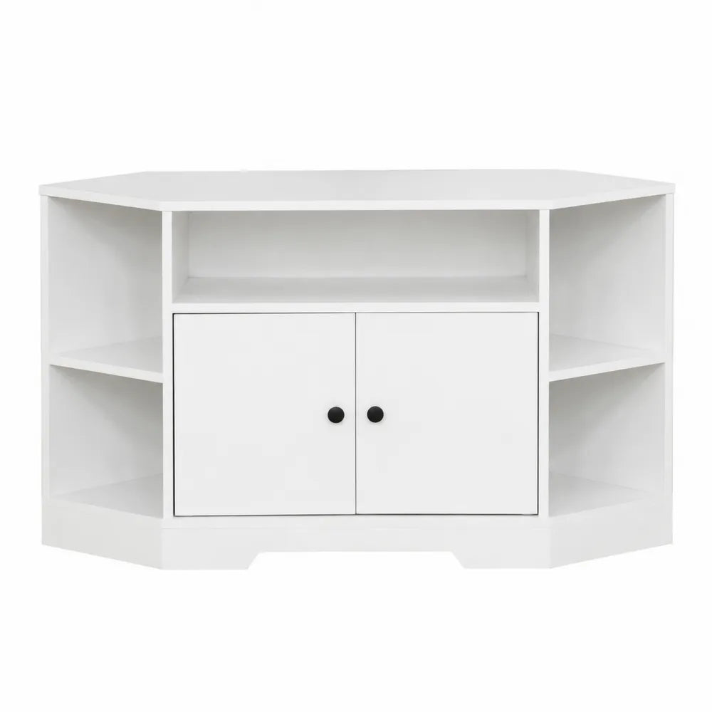 Mueble de TV de esquina de MDF blanco 120x40x55 cm