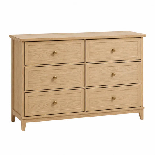 Cajonera de madera de roble con 6 cajones