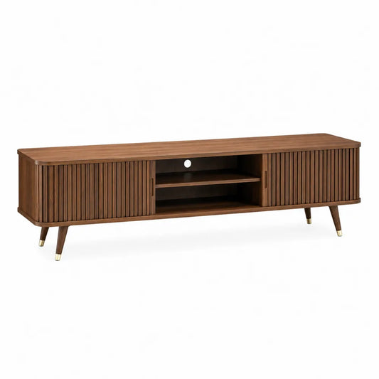 Mueble de TV de chapa de madera con puertas correderas 150x40x60 cm