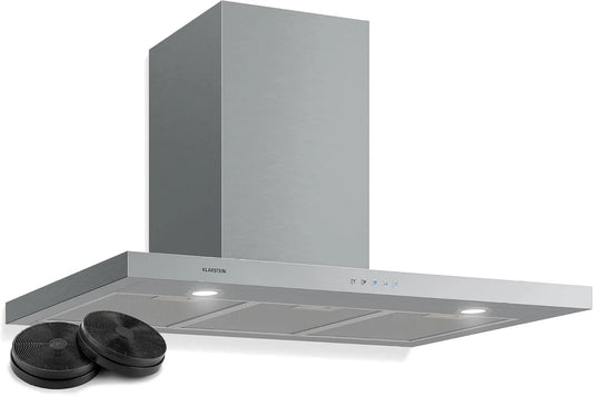 Klarstein, Nástěnné digestoře, Clearstein Limelight rozsah kapota - nerezová ocelová nástěnná kapota, s 3, Stříbrná, 64 dB, 90 cm, 75 W, 2 l