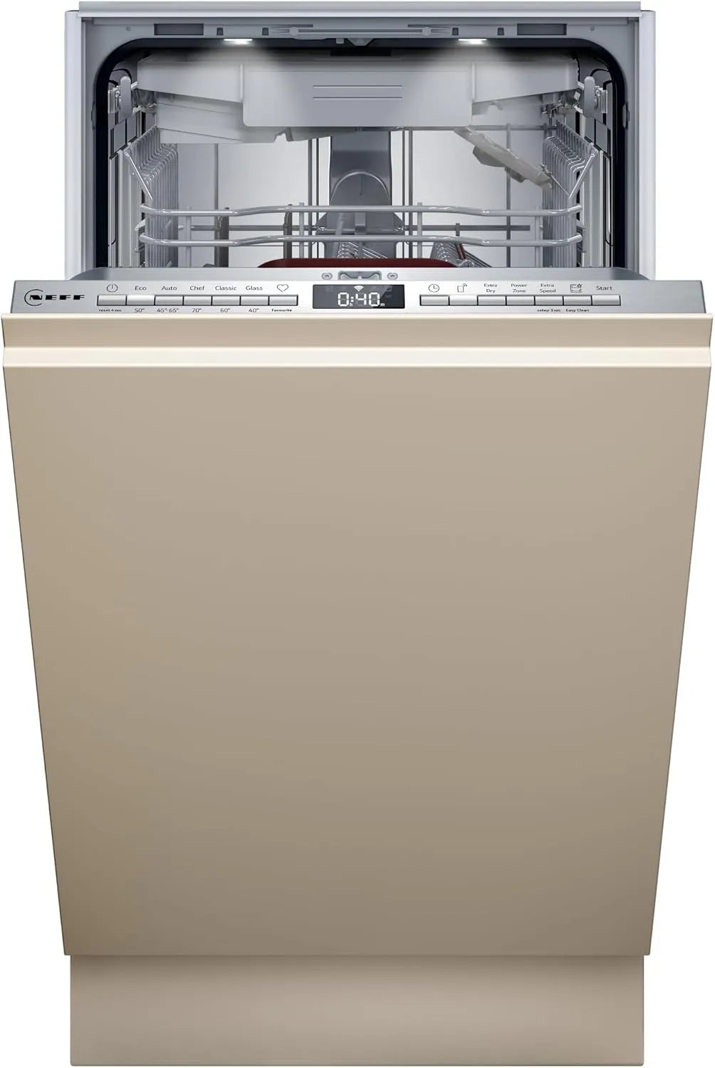 Neff S855EMX34E, Stolní myčky nádobí, N 50 Smart Plně integrovaná myčka nádobí 45 cm, Stříbrná, 45 cm, 5 x 44, 8 x 55 cm, 44 dB