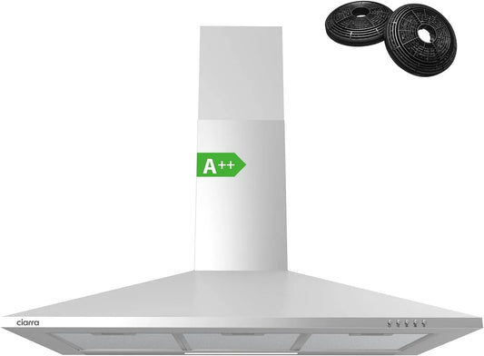 CIARRA AWS9201 370m3, Nástěnné digestoře, A + + odsávací kryt z Fumového Fumeru 90 cm cirkulující vzduch vzduchu / h s, Stříbrná, 90 cm, 002X2
