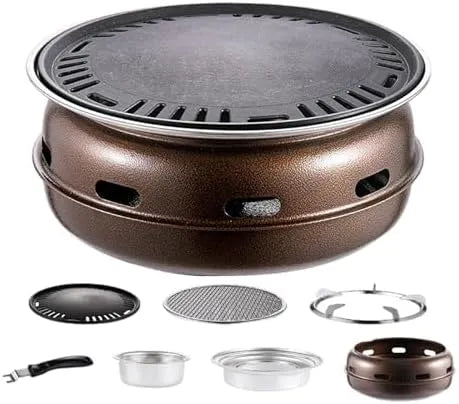Generisch, Mřížovina z uhlí, Charcoal Grill Sporák Set - Robustní venkovní vaření pro stolní a komerční použití, Hnědá, 2, 8 kg, 31 x 31 x 13 cm