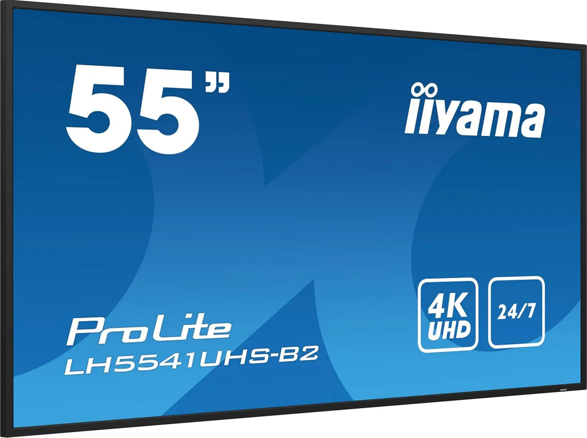iiyama LH5541UHS-B2 USB2.0, Monitory, Prolit 139cm 54.6 'Digitální signage displej IPS LED Panel 4K UHD VGA HDMI Audio, Černá, 139cm, 54.6 ', 4K