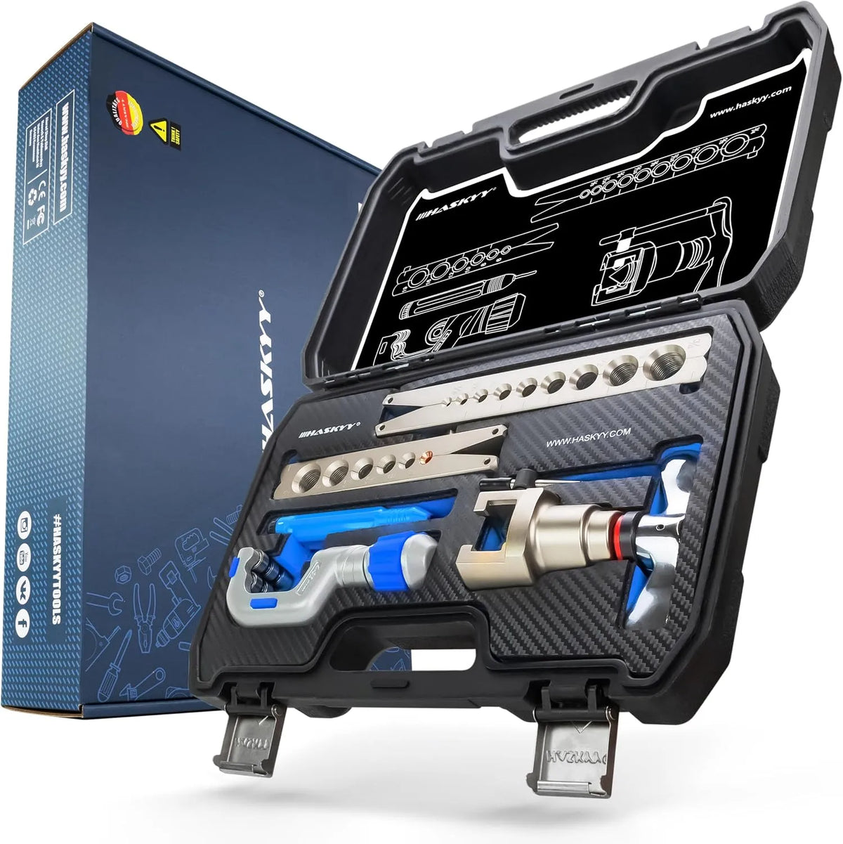 HASKYY 5-19MM R407c, Zařízení pro vyztužení brzdových vedení, HSKEF Zpevňovací nástroj I 1 / 8 '-3 / 4' I Zpevňovací stroj Nárazník Zpevňovací