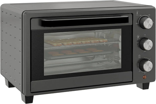 HOMCOM, Mini trouby, Mini Pečení Pečetní stol 21L 1400W -230 ° C 60 min časovač s okenní šedou, Šedá, 21L, 1400W, 25 cm, 46.4L