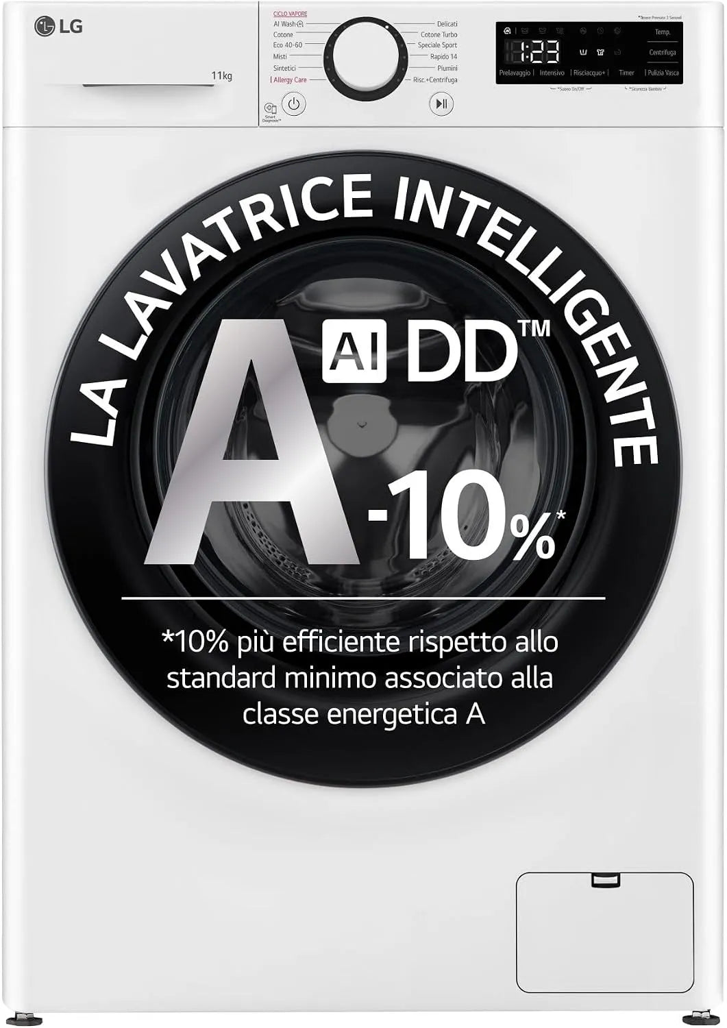 LG F4R3011NSWB, Pračky, AI DD pračka třídy A -10%, přední nakladač řady R3, pračka 11kg, 1400 otáček, Bílá, 11kg, 56, 5 cm