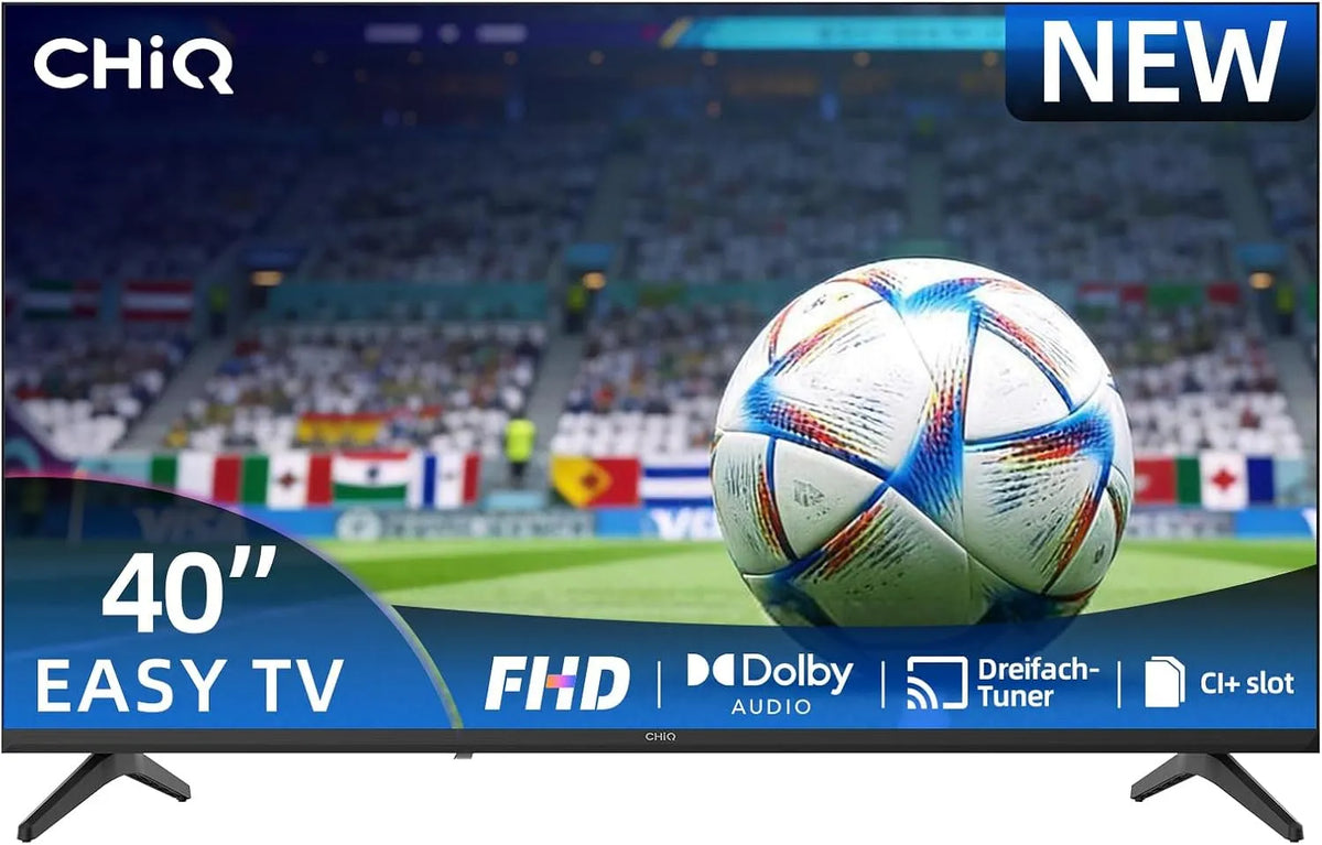CHiQ 40D210M, Televizory, Easy Series FHD 40 palců (100cm) LED TV, bezrámové, Černá, 100cm