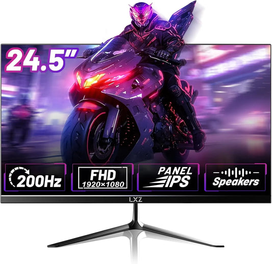 LXZ, Monitory, 24.5 palcový monitor Gaming 200Hz, FHD 1920x1080 PC displej, IPS panel 1ms, Černá, 200Hz, 1920x1080, 120 Hz, 75 x 75 mm