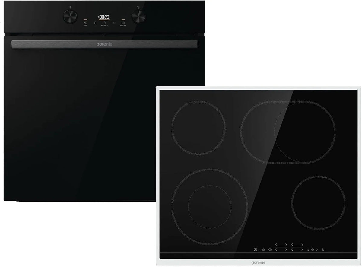 Gorenje BOS6737E20FBG ECT643BX, Sety sporáku a trouby, Dark Pepper Set SCD - trouba + skleněná keramická kuchařka samostatná, Černá, 60 cm, 77 l
