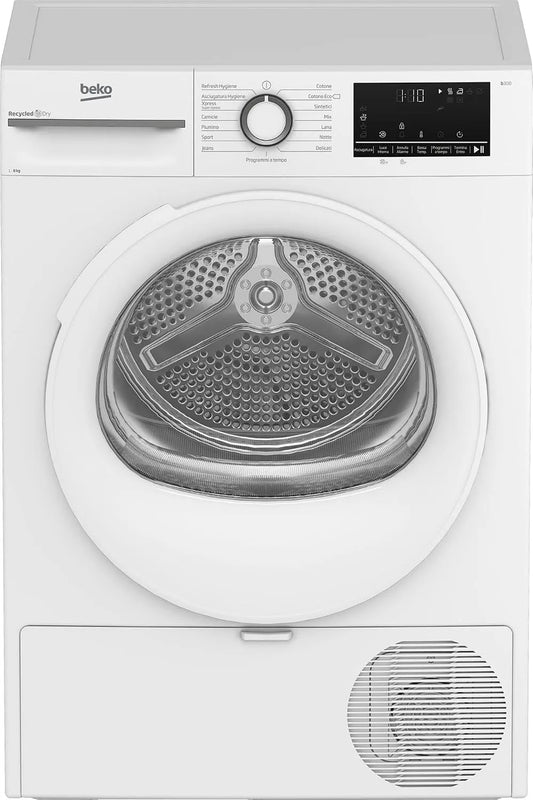 Beko BMT481WI, Sušičky s tepelným čerpadlem, Asciugabiancheria libera installazione, Černá, 481W, 8 kg