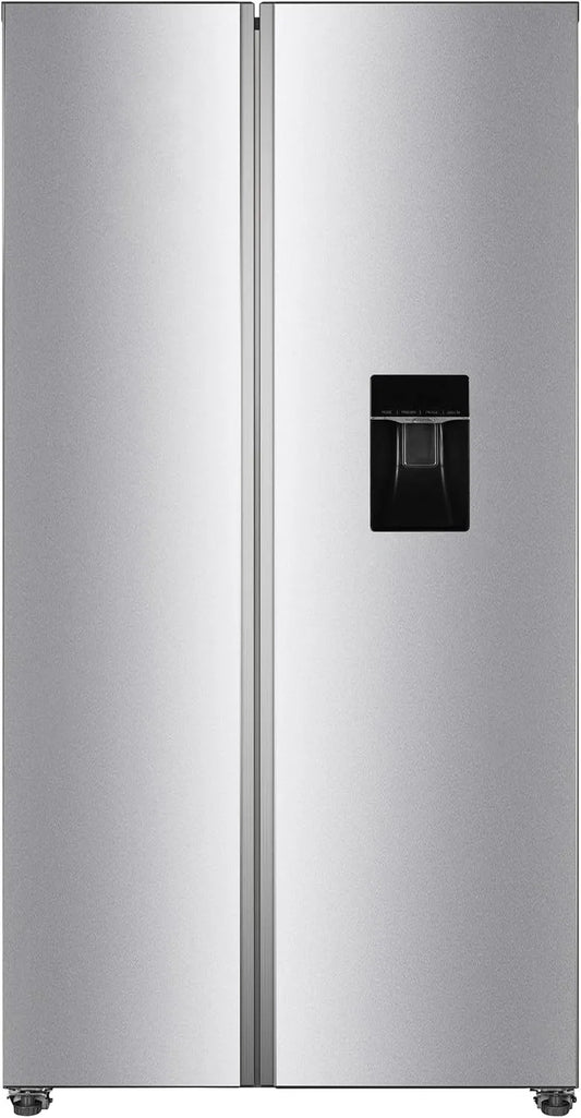 PKM SBS444EIXWD, Kombinované chladničky s mrazákem, Boční chladič - Mrazicí box, 439 L, 2- dveře s dávkovačem vody, Inox Design, Stříbrná