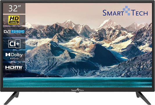 Smart Tech DVB-C SMT32N30HC1L1B1, Televizory, /-S2/-T2 80cm (32 palců) LED TV (HD, Triple Tuner ( / -S2 / -T2), 60 HZ, HDMI, Černá, 1L, 80cm