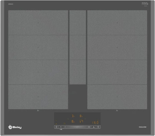 Balay 3EB960AH, Varné desky, induction hob, 60 cm široký, 2 zóny, 11 kroků, Flex celková indukce, antracit, 60 cm, 38 x 23 cm, 1 x 59