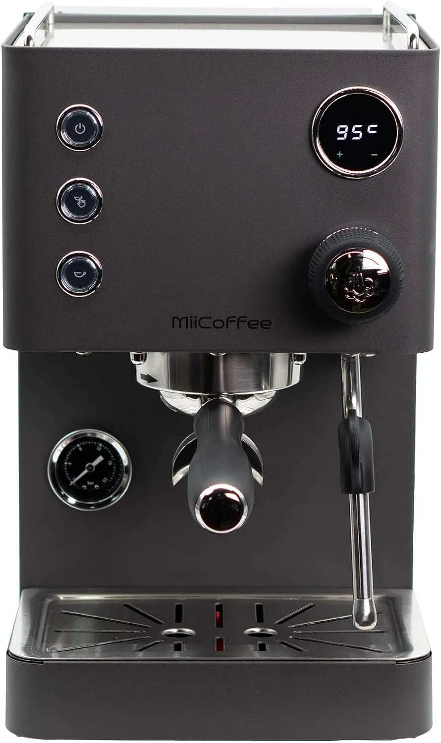 MiiCoffee, Kombinace espresso stroje a kávovaru, Apex Espresso Machine V2 (Gray), Šedá, 1, 7l, 1700W, 28 cm, 23 cm