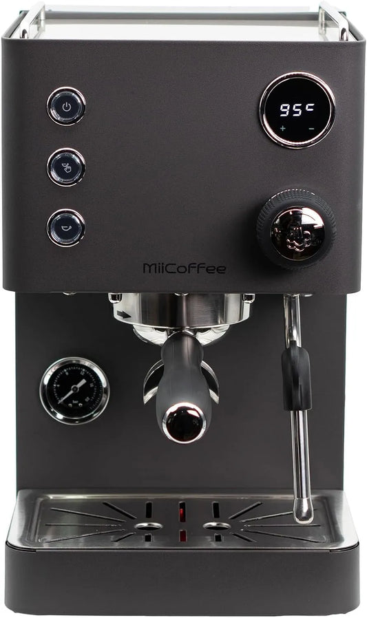 MiiCoffee, Kombinace espresso stroje a kávovaru, Apex Espresso Machine V2 (Gray), Šedá, 1, 7l, 1700W, 28 cm, 23 cm