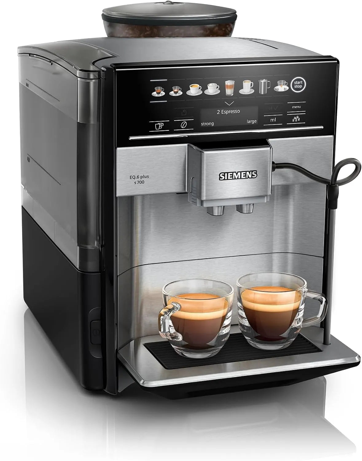 Siemens EQ.6 S700, Plně automatické kávovary, Plus Automatická káva TE657503DE, Černá / stříbrná