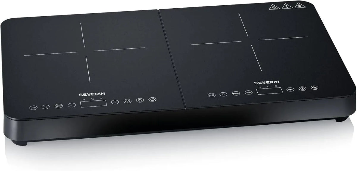 SEVERIN, Elektrické vařiče, indukční sporák, 2 desky, 10 úrovní výkonu, rozsah teploty 60- 240 ° C, dotykový, Černá, 3, 400 W, 5 x 34, 5 x 5