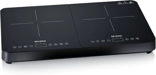 SEVERIN, Elektrické vařiče, indukční sporák, 2 desky, 10 úrovní výkonu, rozsah teploty 60- 240 ° C, dotykový, Černá, 3, 400 W, 5 x 34, 5 x 5