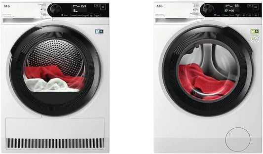 AEG TR8AMZ68 LR8AMZ49FL, Sušičky s tepelným čerpadlem, Vysoušeč / série 8000 s AVOLUTECare & pračkou / série 8000 s PowerCare ®, Bílá, 68 V, 2 L