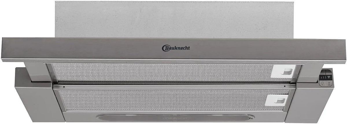 Bauknecht, Výsuvné digestoře, RBAH 62 LT X Dostupnost plochého displeje (60cm) / Výfukový vzduch nebo, Černá / stříbrná, 62 L, 60cm, 2x3