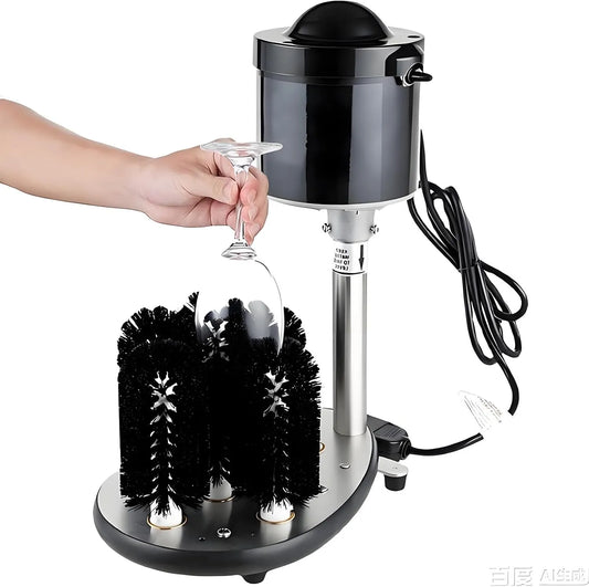 vnmudzeo, Myčky skla, Komerční elektrický zásobník, 600 hrníčků / hod, 5- kartáčový čisticí stroj, pro, Průhledná, 7 cm, 10 cm, 20 cm, 17 cm