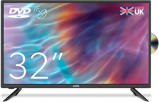 Cello ZF0223, Televizory, 32 'HD Ready LED built- in DVD s Freeview HD 2020 model Made in UK (nový model, Černá, 32 ', 81, 3 cm, 100 mm