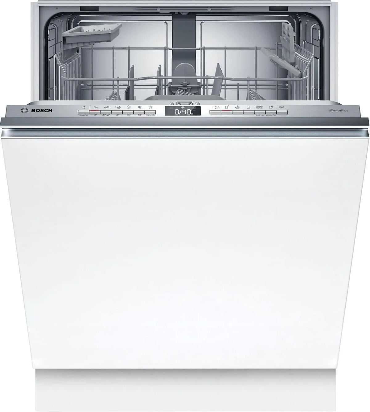 Bosch SMV4ETX08E, Myčky nádobí, 60 cm, série 4, myčka na nádobí, plně integrovaná 60 cm, příbory, myčka s programovým, Stříbrná, 5 cm