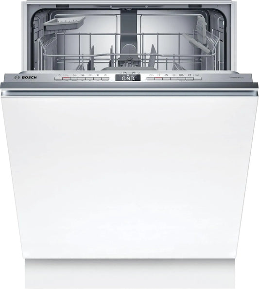 Bosch SMV4ETX08E, Myčky nádobí, 60 cm, série 4, myčka na nádobí, plně integrovaná 60 cm, příbory, myčka s programovým, Stříbrná, 5 cm