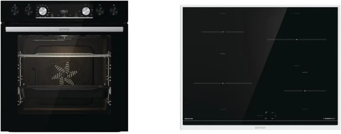 Gorenje, Sety sporáku a trouby, sada instalací černá Set 4 Induction / 77 l / ExtraSteam / GentleClose & Open /, Černá, 77 l, 5 x 59, 5 x 56