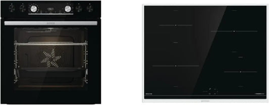Gorenje, Sety sporáku a trouby, sada instalací černá Set 4 Induction / 77 l / ExtraSteam / GentleClose & Open /, Černá, 77 l, 5 x 59, 5 x 56