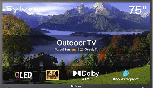 SYLVOX, Televizory, Outdoor TV, 75 'Chytrá QLED TV, 4K UHD Weatherfest Outdoor TV, Černá, 75 ', QLED, 4K, 10W