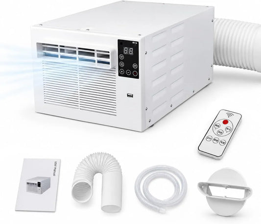 HCAUYNN, Mobilní klimatizace, Mobilní klimatizace 750W pro 4m2, 45 dB běh, odvlhčování, ventilace, časovač, Bílá, 750W, 45 dB, 280W, 35 DB